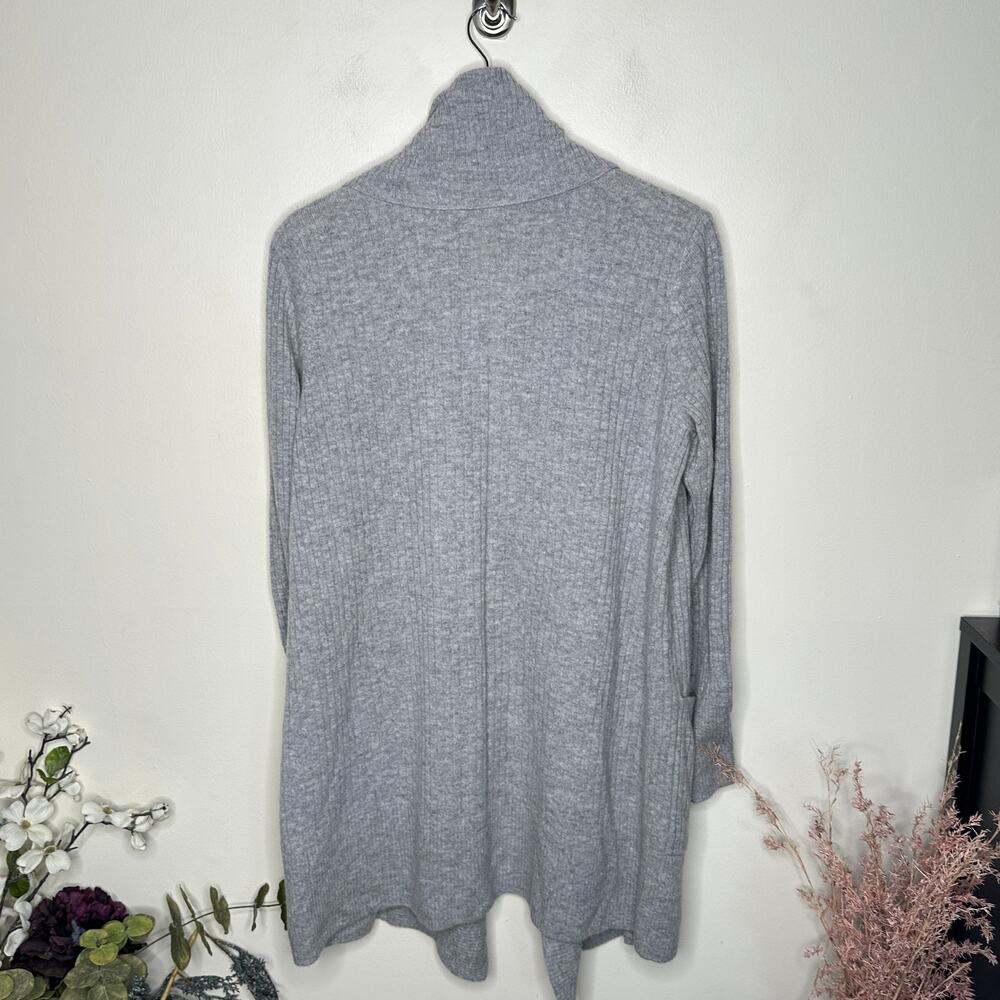 RALPH LAUREN Washable Cashmere Shawl Collar Rib Cardigan Gray Sz L $385 {3L23} - Picture 3 of 5